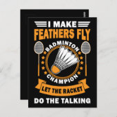  ontwerp voor Badminton Quote Briefkaart (Voorkant / Achterkant)