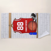  ontwerp voor basketbalspeler strandlaken (Voorkant)