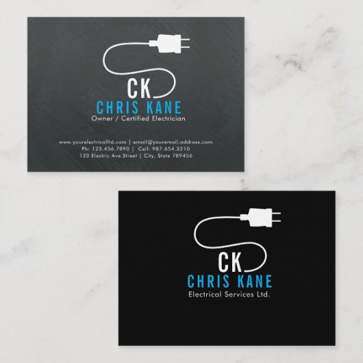 ontwerp voor blauw en grijs logo visitekaartje (Voorkant / Achterkant)