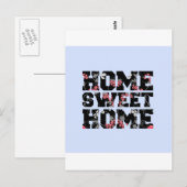 ontwerp voor ' blue flower home ' - ontwerp briefkaart (Voorkant / Achterkant)
