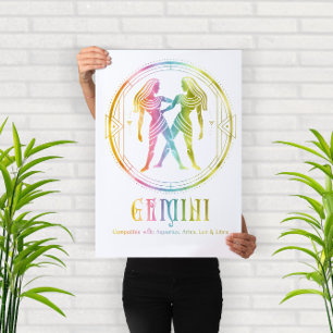 Ontwerp voor compatibiliteit met Zodiac Gemini Poster