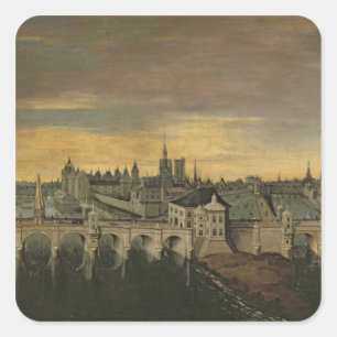 Ontwerp voor de bouw van de Pont-Neuf Vierkante Sticker