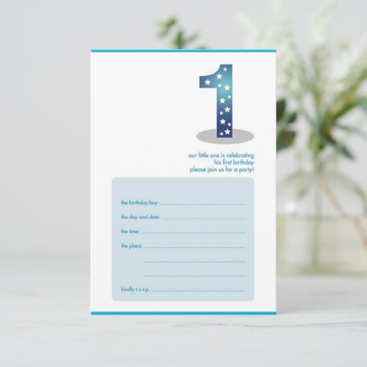 ontwerp voor de eerste verjaardag van de baby kaart (Staand voorkant)