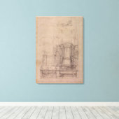 Ontwerp voor de Medici Kapel Canvas Afdruk (Insitu (Houten vloer))