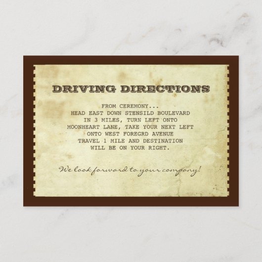 ontwerp voor de ontvangst van tickets voor bruilo informatiekaartje (Achterkant)