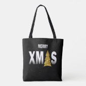 Ontwerp voor de prettige kerstkerstkerstboom tote bag (Achterkant)