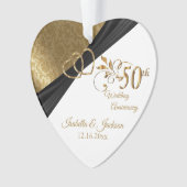 Ontwerp voor een 50ste 💕 trouwjubileumcadeau ornament (voorkant)
