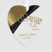 Ontwerp voor een 50ste 💕 trouwjubileumcadeau ornament (voorkant)