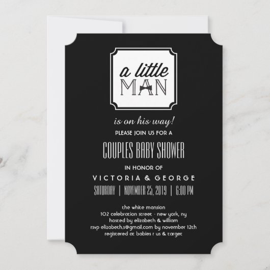 Ontwerp voor een baby shower voor een jongetje: A Kaart (Voorkant)