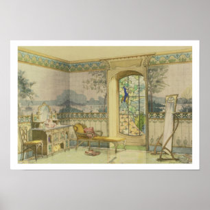 ontwerp voor een badkamer, van 'Interieurs Moderne Poster