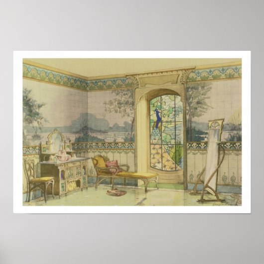 ontwerp voor een badkamer, van 'Interieurs Moderne Poster (Voorkant)