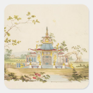 Ontwerp voor een Chinese tempel, c.1810 (pen en in Vierkante Sticker