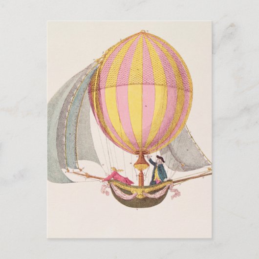 Ontwerp voor een dirigible, Franse, c.1785 Briefkaart (Voorkant)