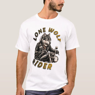 Ontwerp voor een eenzame wolf-motorrijder t-shirt