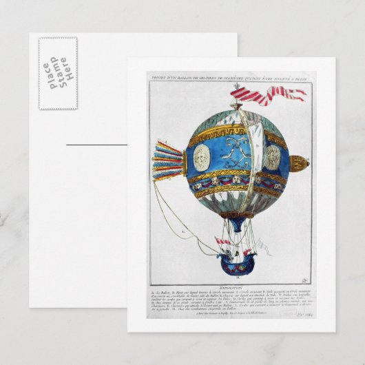 Ontwerp voor een heteluchtballon met een diameter briefkaart (Voorkant / Achterkant)