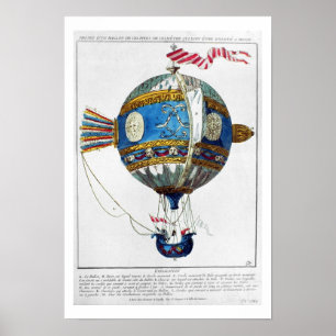 Ontwerp voor een heteluchtballon met een diameter  poster