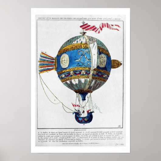 Ontwerp voor een heteluchtballon met een diameter poster (Voorkant)