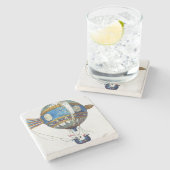 Ontwerp voor een heteluchtballon met een diameter  stenen onderzetter (Zijkant)