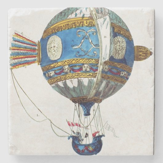 Ontwerp voor een heteluchtballon met een diameter  stenen onderzetter (Voorkant)