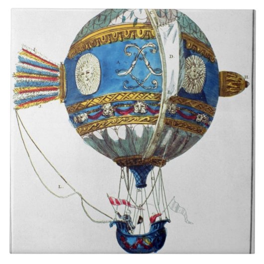 Ontwerp voor een heteluchtballon met een diameter tegeltje (Voorkant)