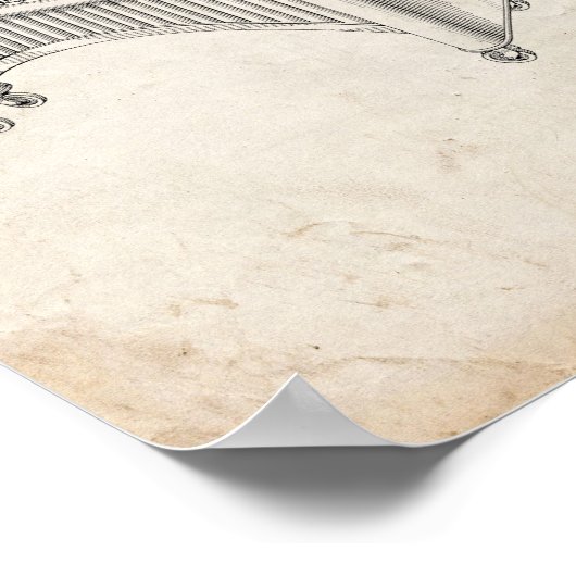 Ontwerp voor een Marimba-patent - oude look Poster (Hoek)