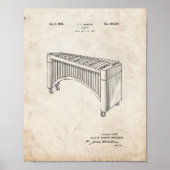 Ontwerp voor een Marimba-patent - oude look Poster (Voorkant)