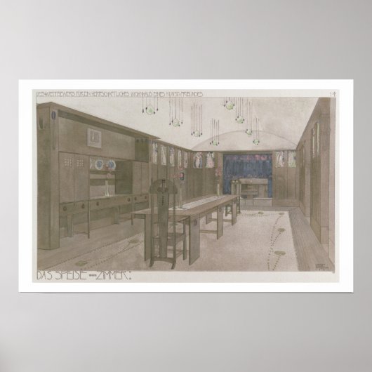 Ontwerp voor een mijnruimte, 1901 (kleurenlitho) poster (Voorkant)