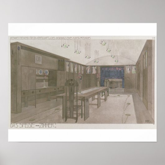 Ontwerp voor een mijnruimte, 1901 (kleurenlitho) poster (Voorkant)