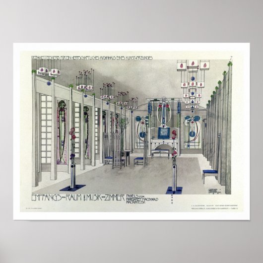 Ontwerp voor een Muziekruimte met panelen van Marg Poster (Voorkant)