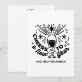 Ontwerp voor een Nieuwjaarsviering met 'Proost op Feestdagenkaart (Voorkant / Achterkant)