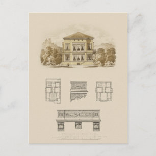 Ontwerp voor een staat met binnenplannen briefkaart