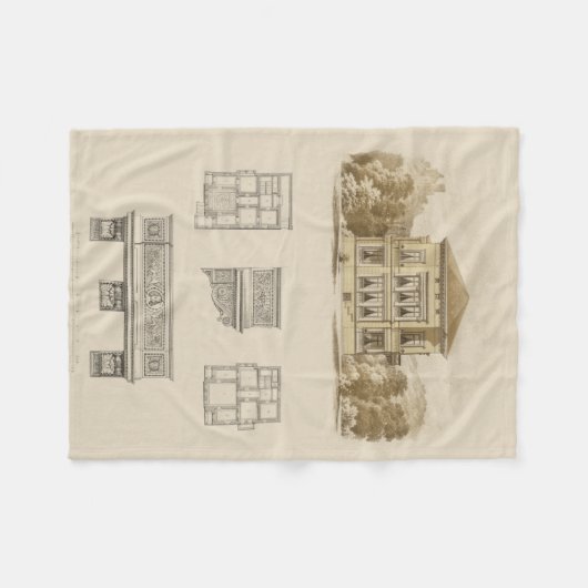 Ontwerp voor een staat met binnenplannen fleece deken (Voorkant (Horizontaal))