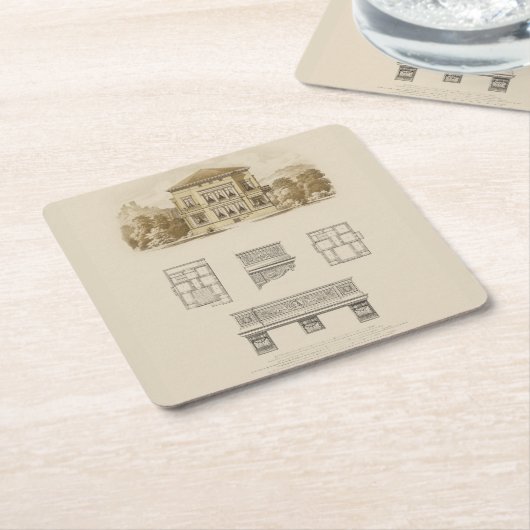 Ontwerp voor een staat met binnenplannen kartonnen onderzetters (Schuin)