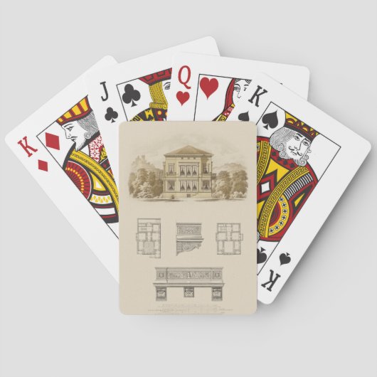 Ontwerp voor een staat met binnenplannen pokerkaarten (Achterkant)