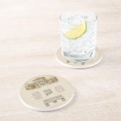 Ontwerp voor een staat met binnenplannen zandsteen onderzetter (Zijkant)