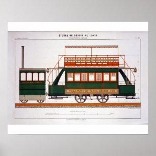 Ontwerp voor een stoomtram, bord 126 van 'The Indu Poster