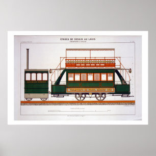 Ontwerp voor een stoomtram, bord 126 van 'The Indu Poster