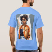 Ontwerp voor een T-shirt met een zwarte vrouw met (Achterkant)