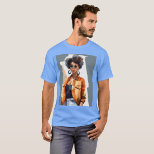 Ontwerp voor een T-shirt met een zwarte vrouw met