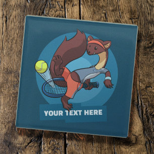 Ontwerp voor een tennis-trucshot met een boommarte glazen onderzetter