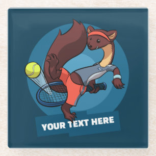 Ontwerp voor een tennis-trucshot met een boommarte glazen onderzetter
