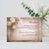 ontwerp voor een trouwreceptie met oude rozen informatiekaartje (Staand voorkant)