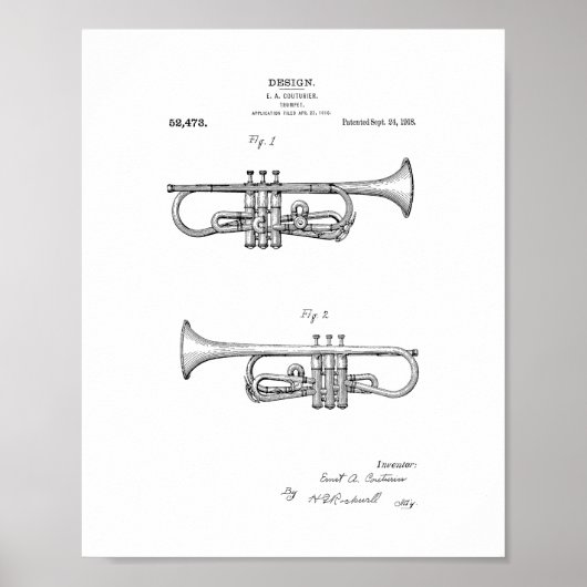 Ontwerp voor een Trumpet-patent Poster (Voorkant)