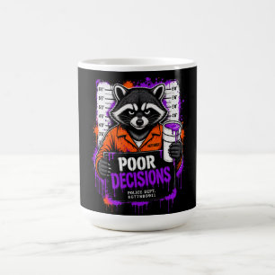 Ontwerp voor een wasbeer-mugshot streetwear mok