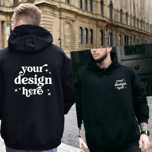 Ontwerp voor- en achterzijde Aangepaste Logo Geper Hoodie