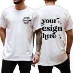 Ontwerp voor- en achterzijde Aangepaste Logo Geper T-shirt<br><div class="desc">Dit gepersonaliseerde T-Shirt met een Logo voor- en achterontwerp is een ideale keuze voor bedrijven, teams en evenementen die een blijvende indruk willen maken. Met aanpasbare voor- en achteropties kunt u uw bedrijfs-logo, team-logo of persoonlijk ontwerp prominent weergeven. Of u nu op zoek bent naar een gewaagd statement of een...</div>