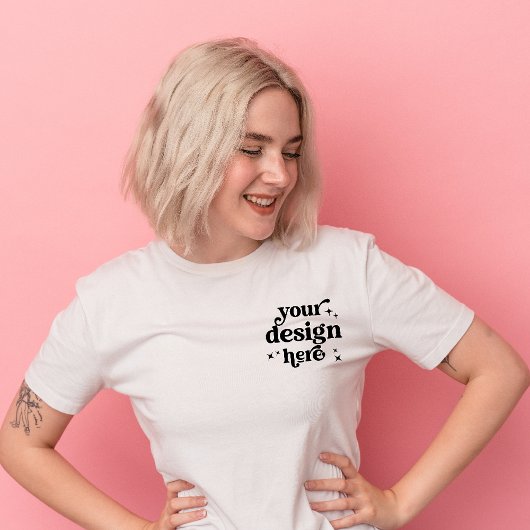 Ontwerp voor- en achterzijde Aangepaste Logo Geper Tri-Blend Shirt