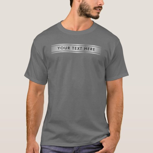 Ontwerp voor- en achterzijde Zilveren Sjabloon Man T-shirt (Voorkant)