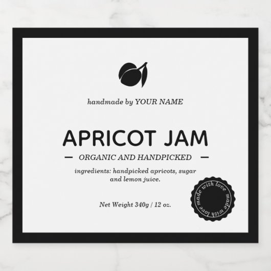 Ontwerp voor etiketten op jam potten (Enkel label)