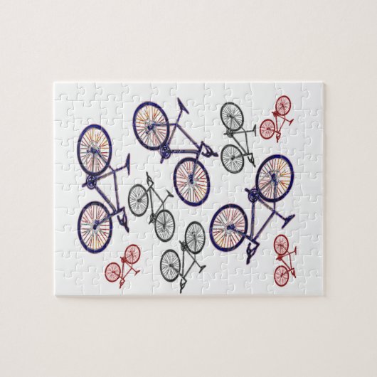 Ontwerp voor fietsafdrukken legpuzzel (Horizontaal)